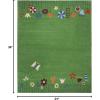 SAFAVIEH Kids Collection Accent Rug – 4′ x 6′, Green & Multi, Handmade Grass and Flowers Wool, Ideal for High Traffic Areas in Entryway, Living Room, Bedroom (SFK751A)(Green/Multi)