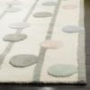 SAFAVIEH Kids Collection Accent Rug – 4′ x 6′, Ivory & Multi, Handmade Polka Dot Stripe Wool, Ideal for High Traffic Areas in Entryway, Living Room, Bedroom (SFK909A)(Ivory/Multi)
