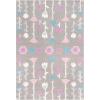SAFAVIEH Kids Collection Area Rug – 5′ x 8′, Ivory & Pink, Handmade Floral Wool, Ideal for High Traffic Areas in Living Room, Bedroom (SFK918A)(Grey/Pink)