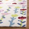 SAFAVIEH Kids Collection Area Rug – 5′ x 8′, Ivory & Pink, Handmade Floral Wool, Ideal for High Traffic Areas in Living Room, Bedroom (SFK918A)(Ivory/Pink)