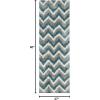 SAFAVIEH Kids Shag Collection Accent Rug – 4′ x 6′, Ivory & Blue, Chevron Design, Non-Shedding & Easy Care, 2-inch Thick Ideal for High Traffic Areas in Entryway, Living Room, Bedroom (SGK568C)(Ivory/Blue)