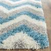 SAFAVIEH Kids Shag Collection Accent Rug – 4′ x 6′, Ivory & Blue, Chevron Design, Non-Shedding & Easy Care, 2-inch Thick Ideal for High Traffic Areas in Entryway, Living Room, Bedroom (SGK568C)(Ivory/Blue)