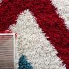 SAFAVIEH Kids Shag Collection Area Rug – 6’7″ Square, Ivory & Red, Chevron Design, Non-Shedding & Easy Care, 2-inch Thick Ideal for High Traffic Areas in Living Room, Bedroom (SGK564B)(Ivory/Red)