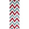 SAFAVIEH Kids Shag Collection Area Rug – 6’7″ Square, Ivory & Red, Chevron Design, Non-Shedding & Easy Care, 2-inch Thick Ideal for High Traffic Areas in Living Room, Bedroom (SGK564B)(Ivory/Red)