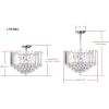 SAFAVIEH Lighting Collection Hampton Art Deco Glam Chrome/ Clear Crystal 17-inch Diameter 2-light Adjustable Hanging Chandelier Pendant Light Fixture (LED Bulbs Included)