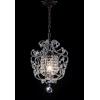 SAFAVIEH Lighting Collection Luna Shabby Chic Farmhouse Brown Iron/ Crystal 12-inch Diameter 1-light Adjustable Hanging Chandelier Light Fixture (LED Bulbs Included)