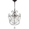 SAFAVIEH Lighting Collection Luna Shabby Chic Farmhouse Brown Iron/ Crystal 12-inch Diameter 1-light Adjustable Hanging Chandelier Light Fixture (LED Bulbs Included)