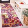 SAFAVIEH Monaco Collection Accent Rug – 4′ x 5’7″, Pink & Multi, Boho Design, Non-Shedding & Easy Care, Ideal for High Traffic Areas in Entryway, Living Room, Bedroom (MNC212D)(Pink/Multi)