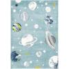SAFAVIEH Carousel Kids Collection Area Rug – 5’3″ x 7’6″, Grey & Lavender, Non-Shedding & Easy Care, Ideal for High Traffic Areas for Boys & Girls in Playroom, Nursery, Bedroom (CRK103F)(Teal/Ivory)