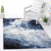 SAFAVIEH Galaxy Collection Area Rug – 5’3″ x 7’6″, Orange & Multi, Abstract Design, Non-Shedding & Easy Care, Ideal for High Traffic Areas in Living Room, Bedroom (GAL109D)(Blue/Ivory)