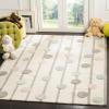 SAFAVIEH Kids Collection Accent Rug – 4′ x 6′, Ivory & Multi, Handmade Polka Dot Stripe Wool, Ideal for High Traffic Areas in Entryway, Living Room, Bedroom (SFK909A)(Ivory/Multi)