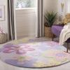 SAFAVIEH Kids Collection Area Rug – 4′ Round, Multi, Handmade Floral Wool, Ideal for High Traffic Areas in Living Room, Bedroom (SFK314A)(Multi Color)