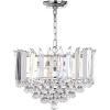 SAFAVIEH Lighting Collection Hampton Art Deco Glam Chrome/ Clear Crystal 17-inch Diameter 2-light Adjustable Hanging Chandelier Pendant Light Fixture (LED Bulbs Included)