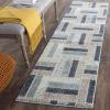 SAFAVIEH Monaco Collection Area Rug – 5’1″ x 7’7″, Purple & Multi, Modern Design, Non-Shedding & Easy Care, Ideal for High Traffic Areas in Living Room, Bedroom (MNC214L)(Grey/Blue)