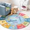 SAFAVIEH Washable Rug Kids Playhouse Collection – 5′ Round, Blue & Green, Slip Resistant & Easy to Clean, Ideal for Kids Room, Playroom, Nursery, Boys & Girls Room (KPH224M)(Blue/Green)