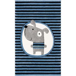 SAFAVIEH Carousel Kids Collection Accent Rug – 3’3″ x 5’3″, Navy & Ivory, Stripe Design, Non-Shedding & Easy Care, Ideal for High Traffic Areas for Boys & Girls in Playroom, Nursery, Bedroom (CRK126N)(Navy/Ivory)