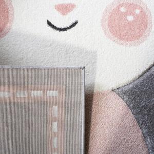 SAFAVIEH Carousel Kids Collection Accent Rug – 3’3″ x 5’3″, Pink & Ivory, Bunny Design, Non-Shedding & Easy Care, Ideal for High Traffic Areas for Boys & Girls in Playroom, Nursery, Bedroom (CRK166P)(Grey/Ivory)