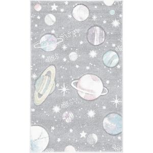 SAFAVIEH Carousel Kids Collection Area Rug – 5’3″ x 7’6″, Grey & Lavender, Non-Shedding & Easy Care, Ideal for High Traffic Areas for Boys & Girls in Playroom, Nursery, Bedroom (CRK103F)(Grey/Lavender)