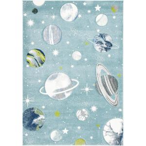 SAFAVIEH Carousel Kids Collection Area Rug – 5’3″ x 7’6″, Grey & Lavender, Non-Shedding & Easy Care, Ideal for High Traffic Areas for Boys & Girls in Playroom, Nursery, Bedroom (CRK103F)(Teal/Ivory)