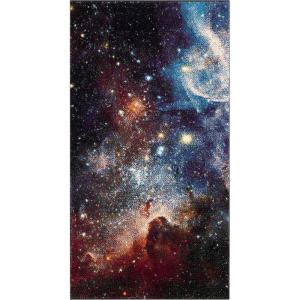 SAFAVIEH Galaxy Collection Area Rug – 5’3″ x 7’6″, Orange & Multi, Abstract Design, Non-Shedding & Easy Care, Ideal for High Traffic Areas in Living Room, Bedroom (GAL109D)(Purple/Multi)
