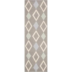 SAFAVIEH Kids Collection Area Rug – 5′ x 7′, Grey & Multi, Handmade Diamond Wool, Ideal for High Traffic Areas in Living Room, Bedroom (SFK902B)(Grey/Multi)