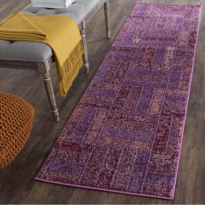SAFAVIEH Monaco Collection Area Rug – 5’1″ x 7’7″, Purple & Multi, Modern Design, Non-Shedding & Easy Care, Ideal for High Traffic Areas in Living Room, Bedroom (MNC214L)(Purple/Multi)