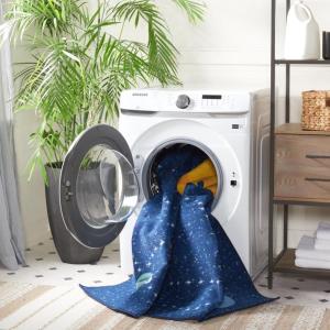 SAFAVIEH Washable Rug Kids Playhouse Collection – 5’5″ x 7’7″, Navy & Gold, Slip Resistant & Easy to Clean, Ideal for Kids Room, Playroom, Nursery, Boys & Girls Room (KPH253N)(Navy/Gold)