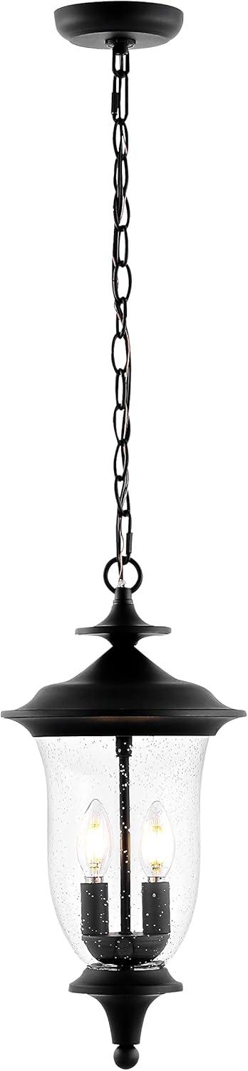 image:imageSAFAVIEH Lighting Collection Dowell Black 2Light Extendable Outdoor Pendant