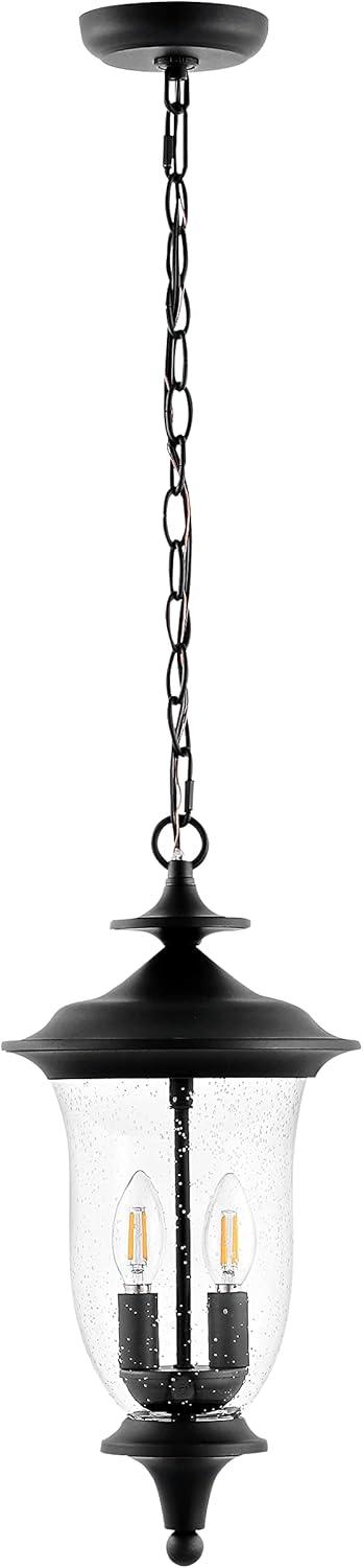 image:imageSAFAVIEH Lighting Collection Dowell Black 2Light Extendable Outdoor Pendant