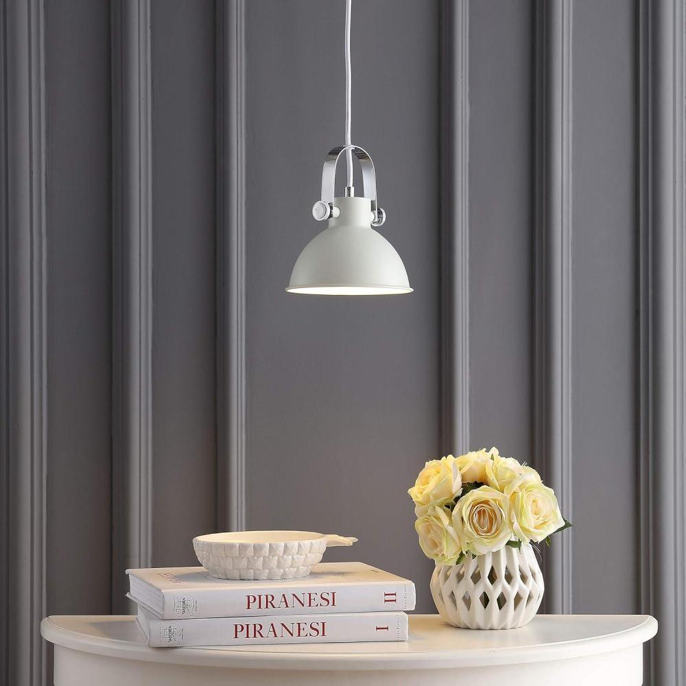 image:imageSAFAVIEH PND4034C Lighting Collection Rove Modern Adjustable 82inch Drop Grey Pendant 10 HWhite