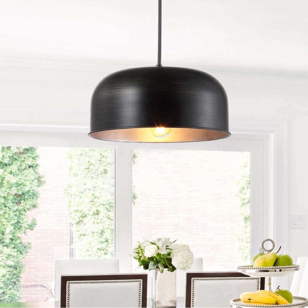 image:imageSAFAVIEH PND4039A Lighting Avner Adjustable Painted Grey LED Bulb Included Pendant