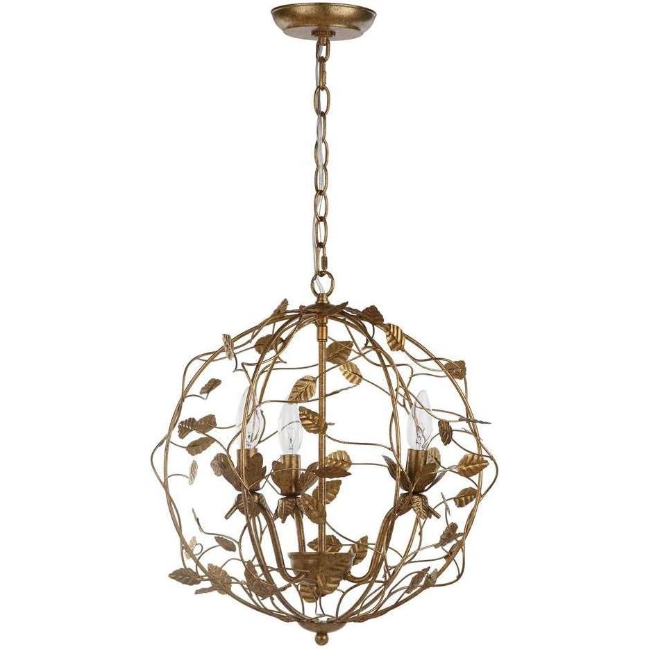 image:imageSafavieh Lighting Collection Austen Cage Gold Leaf Chandelier