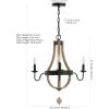 SAFAVIEH CHA4014A Kamari 3-Light Adjustable Black and Brown Wooden Finish (LED Bulbs Included) Chandelier
