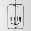 SAFAVIEH Lighting Collection Alto Modern Farmhouse Black 6-Light Adjustable Pendant Chandelier Hanging Light Fixture, Ideal for Dining Room, Kitchen Island, Foyer, Entryway (LED Bulbs Included)