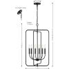 SAFAVIEH Lighting Collection Alto Modern Farmhouse Black 6-Light Adjustable Pendant Chandelier Hanging Light Fixture, Ideal for Dining Room, Kitchen Island, Foyer, Entryway (LED Bulbs Included)