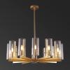 SAFAVIEH Lighting Collection Benicio Art Deco 29-inch Diameter Adjustable Hanging Chandelier Light Fixture (LED Bulbs Included)