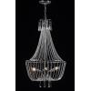 SAFAVIEH Lighting Collection Berlin Farmhouse Modern Glam Chrome/ Beaded Crystal 18-inch Diameter 6-light Adjustable Hanging Chandelier Light Fixture (LED Bulbs Included)