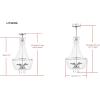 SAFAVIEH Lighting Collection Berlin Farmhouse Modern Glam Chrome/ Beaded Crystal 18-inch Diameter 6-light Adjustable Hanging Chandelier Light Fixture (LED Bulbs Included)
