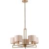 SAFAVIEH Lighting Collection Catena Rustic Farmhouse Antique Gold 25-inch Diameter 5-light Adjustable Hanging Chandelier Light Fixture (LED Bulbs Included)