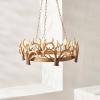 SAFAVIEH Lighting Collection Duriel Rustic Farmhouse Antique Brown Antler Chandelier