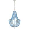 SAFAVIEH Lighting Collection Elanie Boho Coastal Cream Beaded 5-Light 22-inch Pendant Chandelier(Blue)