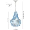SAFAVIEH Lighting Collection Elanie Boho Coastal Cream Beaded 5-Light 22-inch Pendant Chandelier(Blue)