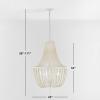 SAFAVIEH Lighting Collection Elanie Boho Coastal Cream Beaded 5-Light 22-inch Pendant Chandelier(Cream)