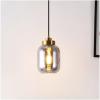 SAFAVIEH Lighting Collection Ethyx Smoke Grey/Brass Adjustable Pendant Hanging Light Fixture, Ideal for Dining Room, Kitchen Island, Entryway (LED Bulb Included)