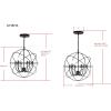 SAFAVIEH Lighting Collection Evie Modern Contemporary Farmhouse Industrial Retro Black Orb 22-inch 6-light Adjustable Round Chandelier Light Fixture (LED Bulbs Included)