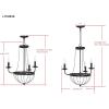 SAFAVIEH Lighting Collection Jacques Farmhouse Rustic Modern Black Metal 18-inch Diameter 3-light Adjustable Hanging Chandelier Light Fixture (LED Bulbs Included)