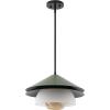 SAFAVIEH Lighting Collection Jalen Green Glass/Metal Hanging Light Fixture Pendant (LED Bulb Included)