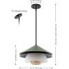 SAFAVIEH Lighting Collection Jalen Green Glass/Metal Hanging Light Fixture Pendant (LED Bulb Included)