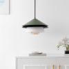 SAFAVIEH Lighting Collection Jalen Green Glass/Metal Hanging Light Fixture Pendant (LED Bulb Included)