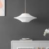 SAFAVIEH Lighting Collection Lanai White/Brass Fabric/Metal Hanging Light Fixture Pendant (LED Bulb Included)